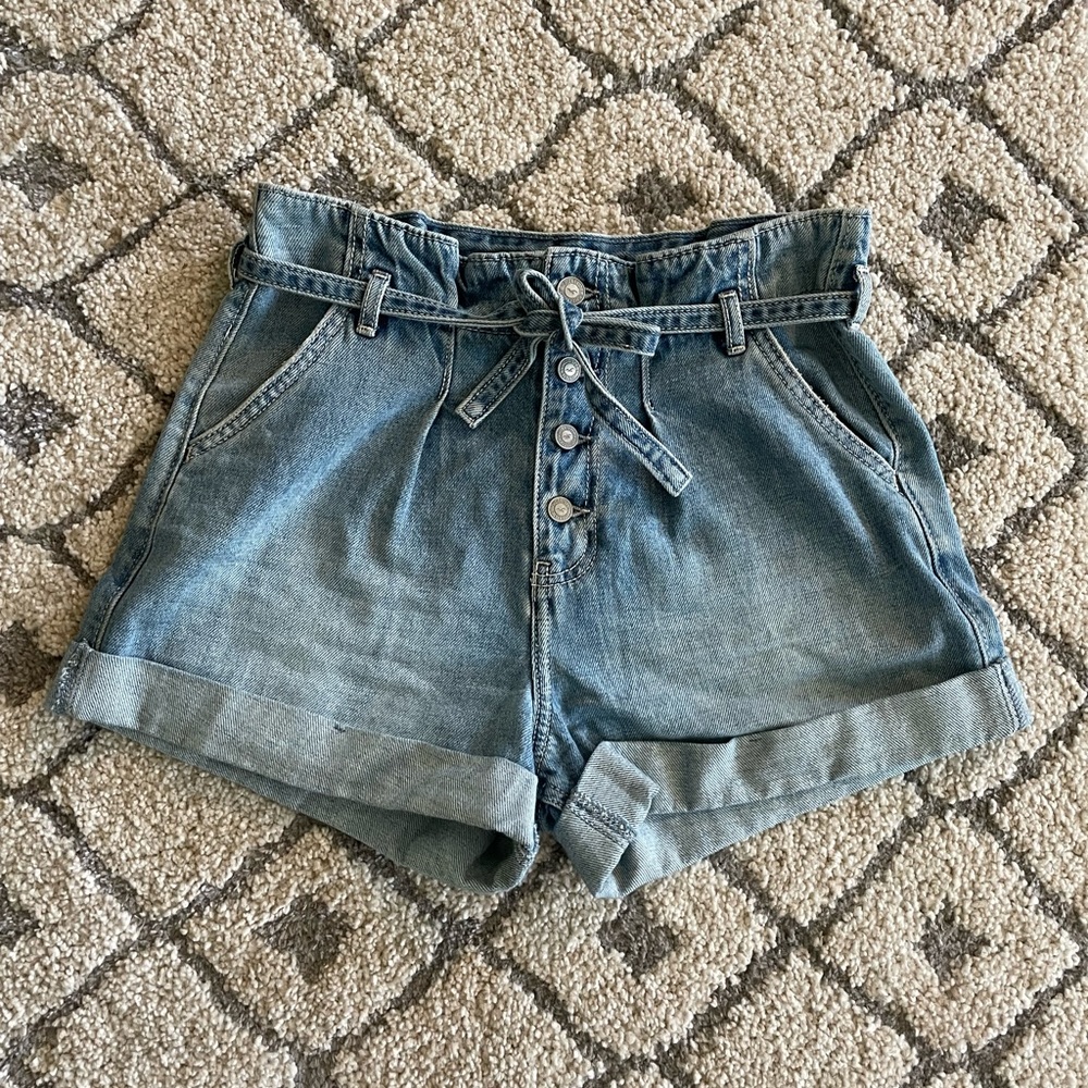 Hollister denim paperbag shorts